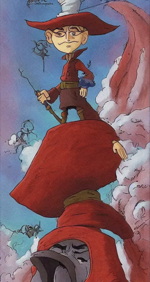 Prompt: Rincewind the wizard from Studio Ghibli’s Discworld adaption.