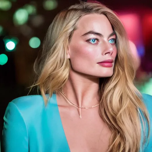 Image similar to a beautiful medium - shot of margot robbie, harley queen, beautiful natural backlight, bokeh, by terry richardson