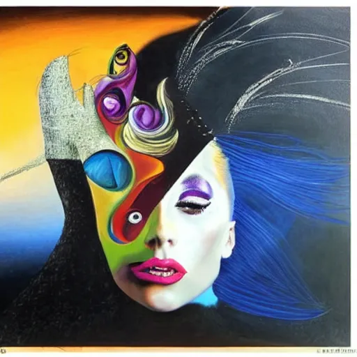 Prompt: lady gaga painted by salvador dali