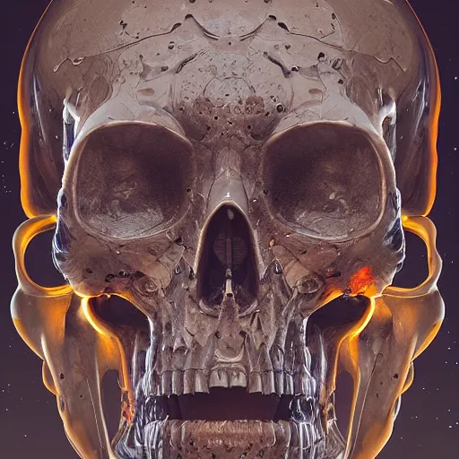 Image similar to portrait_of_a_melting_skull._intricate_abstract._intricate_artwork._by_Tooth_Wu_wlop_beeple_dan_mumford._octane_render_trending_on_artstat