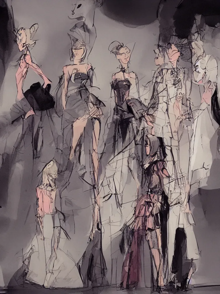 Image similar to fashion show by disney concept artists, blunt borders, rule of thirds