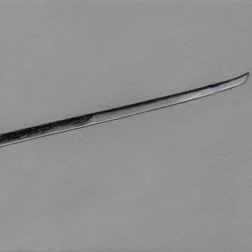 Prompt: a pencil sketch of a katana wielded by the dark lord