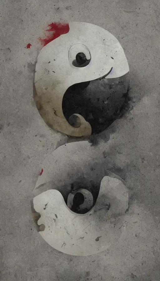 Image similar to Abstract representation of ying Yang concept, by Greg Rutkowski