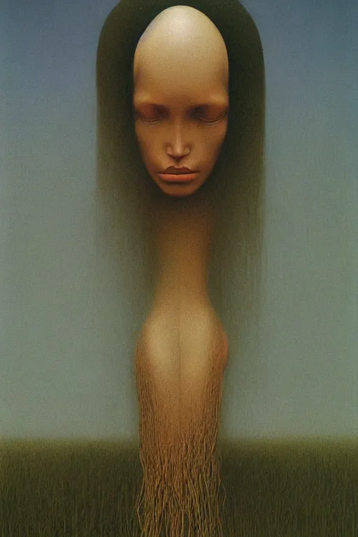 Prompt: the most beautiful girl in the world painting by zdzisław beksinski
