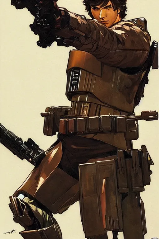 Image similar to attractive man, star wars, painting by j. c. leyendecker, yoji shinkawa, katayama bokuyo