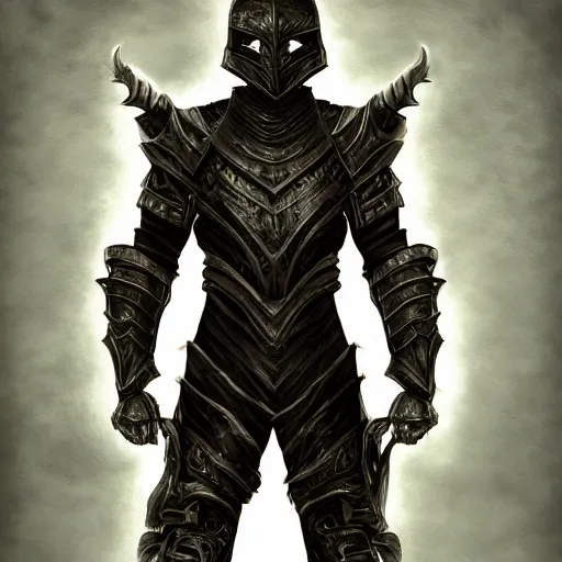 Image similar to a highly detailed digital art of a man wearing a epic shadow armor