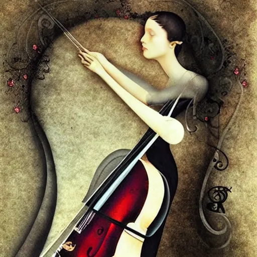 Image similar to woman with cello shape body by catrin welz - stein