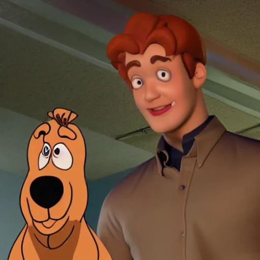 Prompt: Giga Chad's face on Scooby Doo, realistic, 4k, highly detailed, volumetric lighting