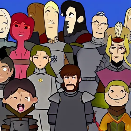 Prompt: the TV show Game of Thrones but animated by Pixar