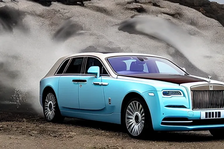 Prompt: stoned teenagers decided to drown Rolls-Royce