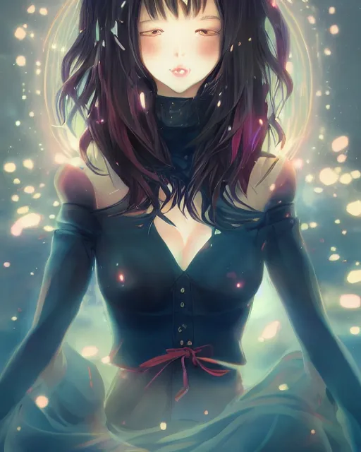 Image similar to anime illustration of a woman entranced, portrait by artgerm and wlop, bewitched, mesmerized, hypnotized, highly detailed, dramatic lighting, cinematic composition, concept art, sharp focus, colorful, photorealistic, 8 k