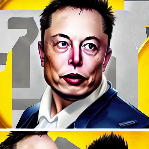 Image similar to Elon Musk as a character from Overwatch