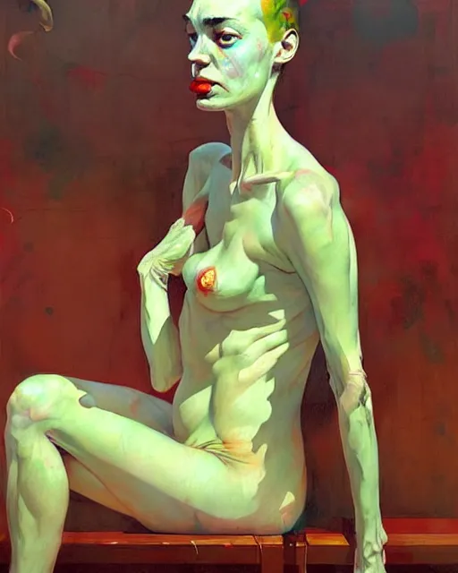 Image similar to centrally planned economies are upended by out of control population. their escape valve is eugenics. in he style of adrian ghenie, esao andrews, jenny saville, edward hopper, surrealism, dark art by james jean