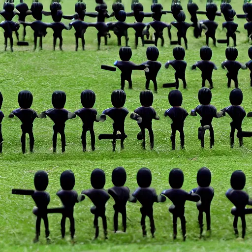 Image similar to a huge number of black zwerschnatzers on the field