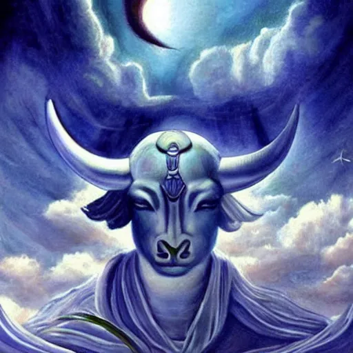 Image similar to i wonder if i dreamt of anu, the head sky god aka the bull of heaven. i totally forgot about him until i looked up the dream meaning