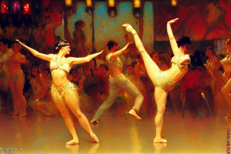 Image similar to dance festival, summer, neon light, painting by gaston bussiere, craig mullins, j. c. leyendecker