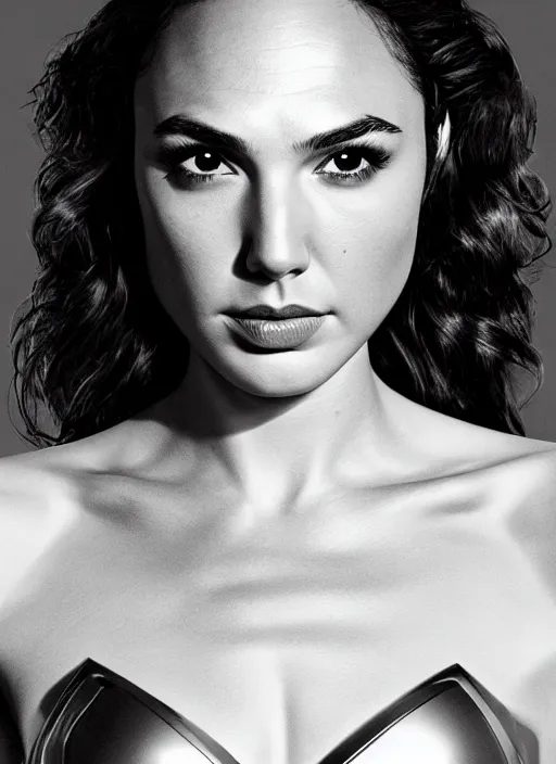 Image similar to portrait of gal gadot as james bond, by charlotte grimm, natural light, detailed face, beautiful features, symmetrical, canon eos c 3 0 0, ƒ 1. 8, 3 5 mm, 8 k, medium - format print, half body shot