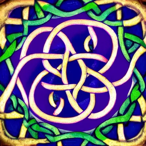 Image similar to purple tentacles forming into a celtic knot