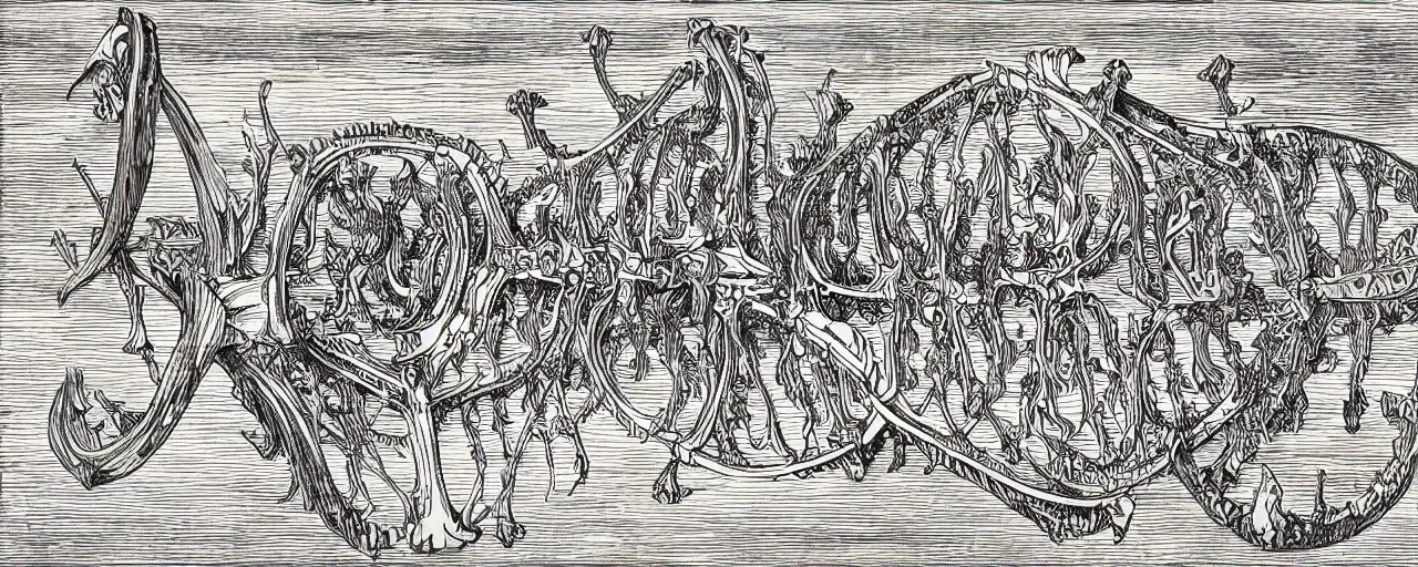 Prompt: Elaborate isometric wallpaper print of A Whale Skeleton in the Sonora Desert in the style of Albrecht Durer and Martin Schongauer, high contrast!! finely carved woodcut engraving black and white crisp edges