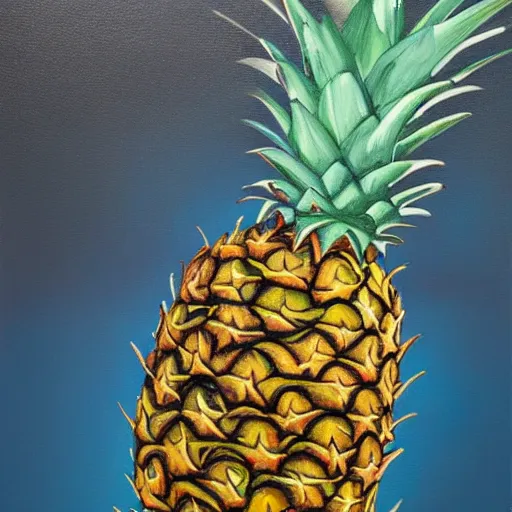 Prompt: pineapple express, oil and acrylic on canvas, surrealism, high detail