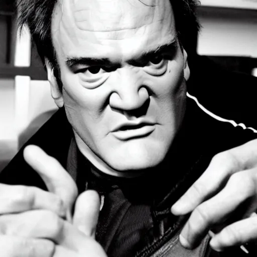 Prompt: human feet on quentin tarantino face, feet