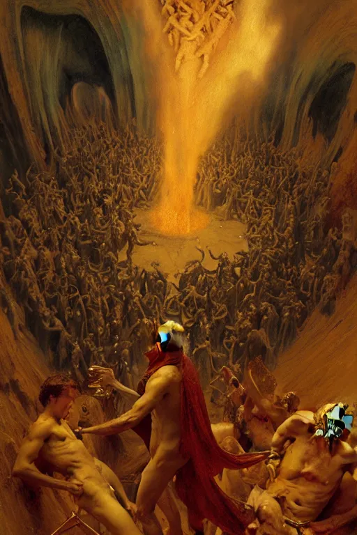 Image similar to the seventh circle of hell from dante's divine comedy. highly detailed painting by gaston bussiere, craig mullins, j. c. leyendecker 8 k