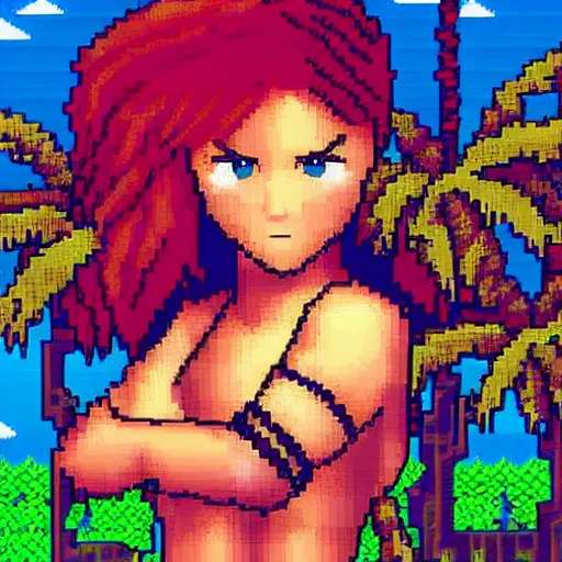 Create a 32x32 pixel art of anime 1080p