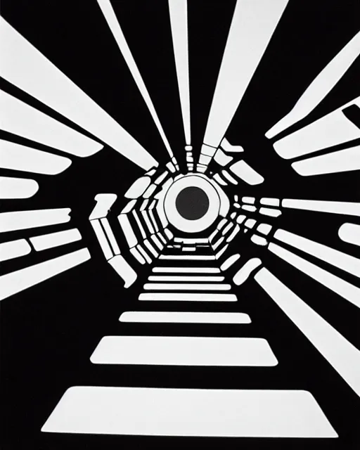 Prompt: 2001: A Space Odyssey by Saul Bass. 1968