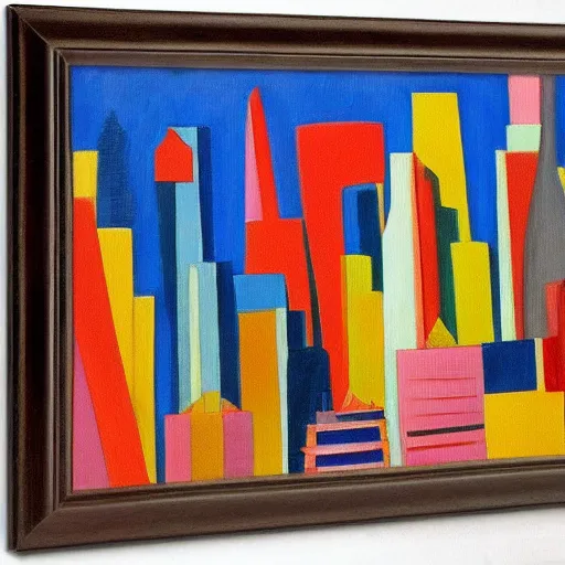 Prompt: painting of New York city by Tarsila do Amaral