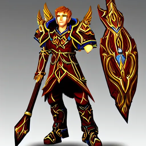 Prompt: Blood Elf Paladin in the style of Samwise Didier