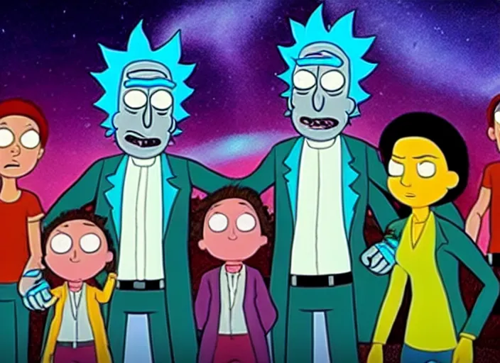 Image similar to film still of rick sanchez family portrait in the new scifi movie 4 k,,,,,,,,,,,,,,,,,,,,,,,,,,,,,,,,,,,,,,,,,,,,,,,, rick and morty