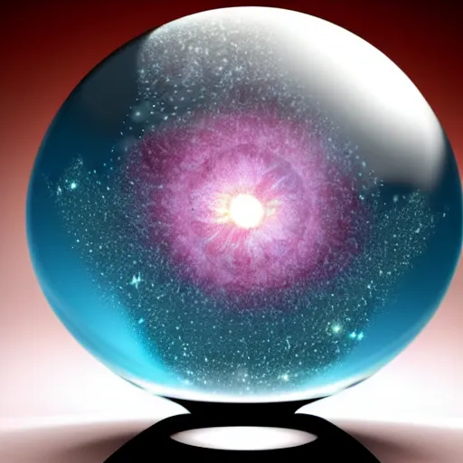 Prompt: The multiverse being contained inside of a crystal ball,