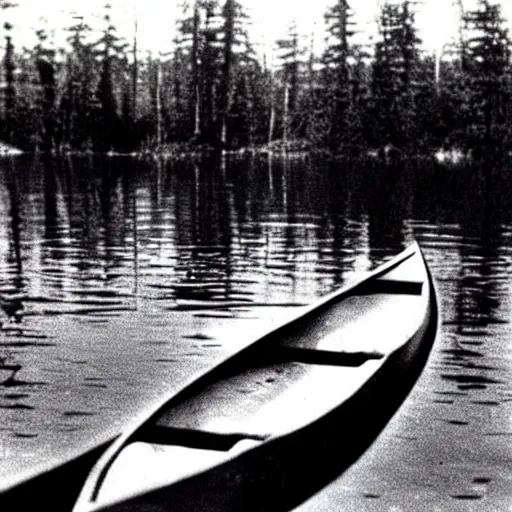 Image similar to a horrible eldritch being made of canoes and canoe paddles, eerie photo, 1 9 8 0 s nostalgic camp photo