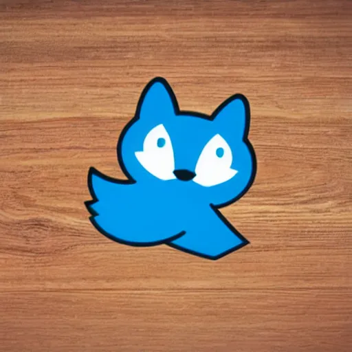 Prompt: photo of blue cat with twitter logo