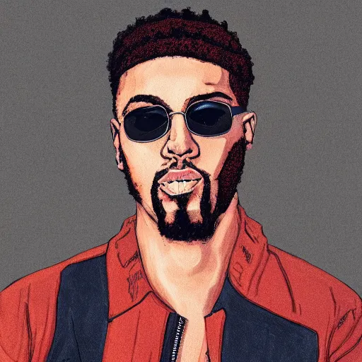 Image similar to portrait of jorrdee the french rapper