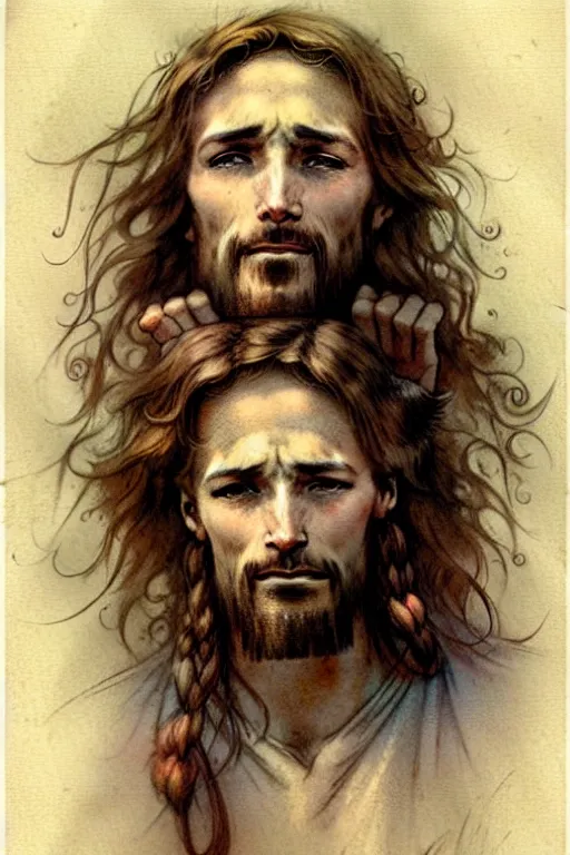 Image similar to (((((1950s jesus . muted colors.))))) by Jean-Baptiste Monge !!!!!!!!!!!!!!!!!!!!!!!!!!!