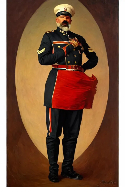 Image similar to full body portrait of the dictator of the detroit pistons, 1 8 8 9, in full military garb, oil on canvas by william sidney mount, trending on artstation