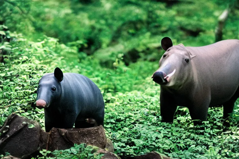 Image similar to a photo of a tapir pichu ( pokemon ) in its natural habitat, kodak ektachrome e 1 0 0 photography