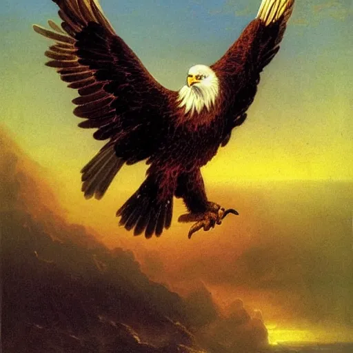 Image similar to noble hero portrait of an eagle outfitted in rogue attire, by jack kirby italo calvino and ivan aivazovsky,