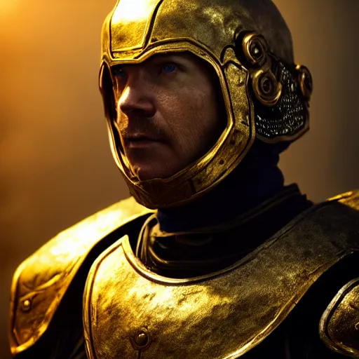 Image similar to unknown The Elder Scrolls VI character portrait, partially clothed in metal-plated battle armor, atmospheric lighting, painted, intricate, volumetric lighting, beautiful, golden hour, sharp focus, ultra detailed, by Leesha Hannigan, Ross Tran, Thierry Doizon, Kai Carpenter,Ignacio Fernández Ríos