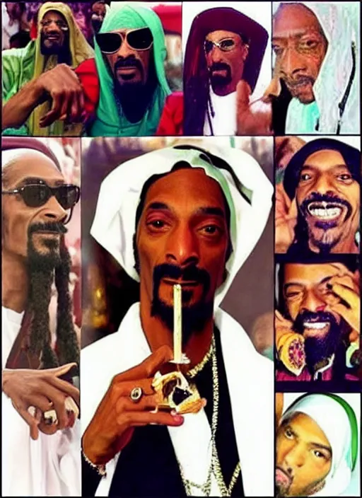 Image similar to snoop dogg as a prophet mohammed, perfect faces, instagram photo shoot