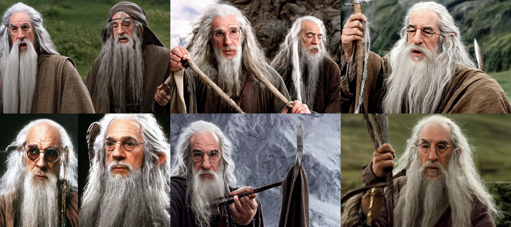 Prompt: Larry David as Gandalf in Lord of the Rings