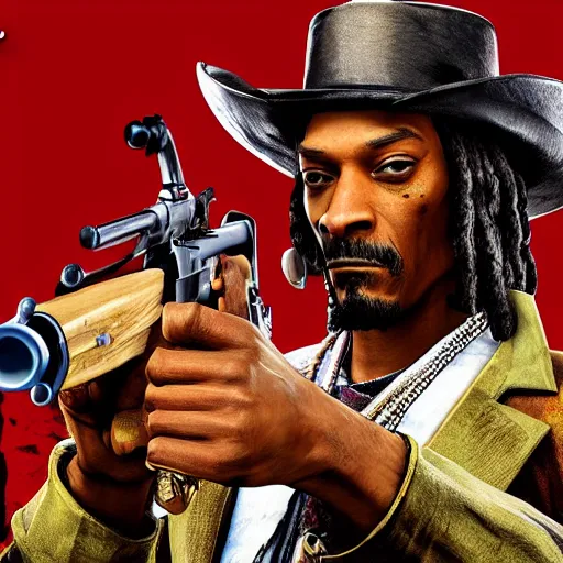 Prompt: Snoop Dog as a cowboy in Red Dead Redemption 2