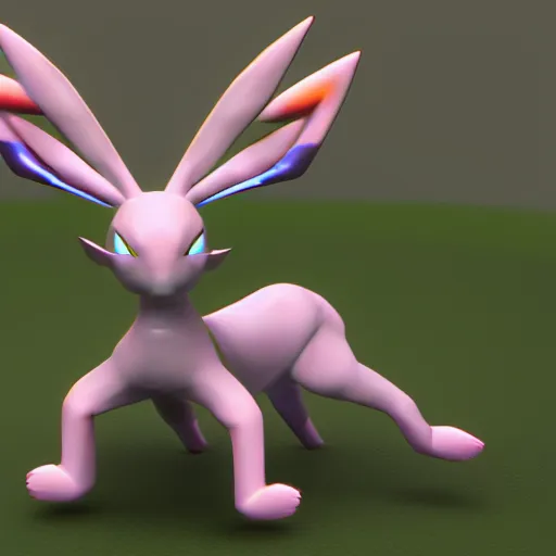 Image similar to Sylveon hyper-realistic, 4k, unity engine, HD, photo realistic