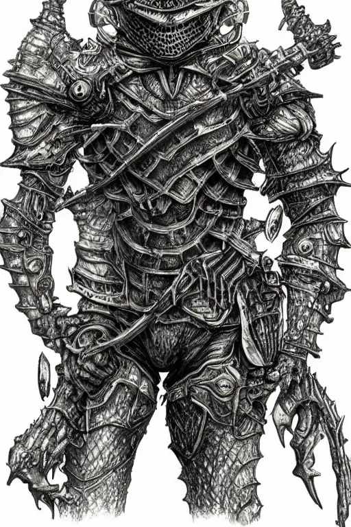 Image similar to humanoid tadpole warrior, wearing armour, swamp, symmetrical, highly detailed, digital art, sharp focus, trending on art station, kentaro miura manga art style