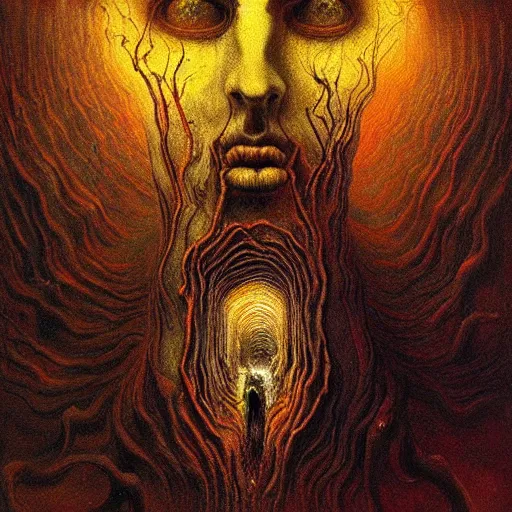 Prompt: My soul transcends the ashes of my body to merge with the blissful dimensionless vodi - contest-winning artwork by Salvador Dali, Beksiński, Van Gogh, Giger, and Monet. Stunning lighting