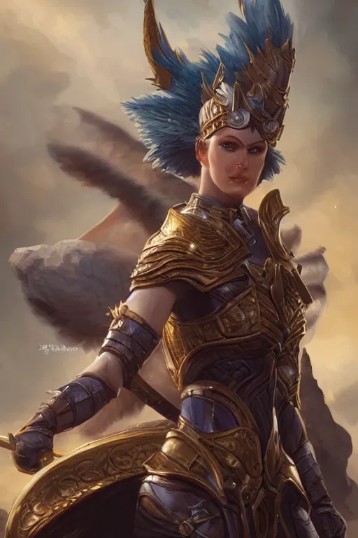 Image similar to amazon valkyrie athena, d & d, fantasy, portrait, highly detailed, headshot, digital painting, trending on artstation, concept art, sharp focus, illustration, art by artgerm and greg rutkowski and magali villeneuve