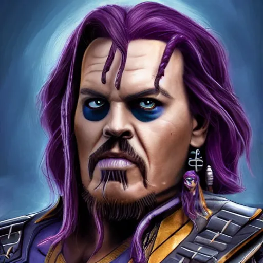 Image similar to thanos as jack sparrow, highly detailed, trending on artstation