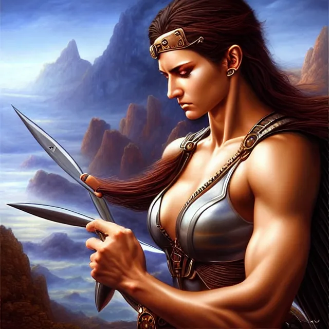 Image similar to amazon warrior artgerm anne stokes highly detailed 8 k hdr smooth sharp focus high resolution award - winning photo photorealistic