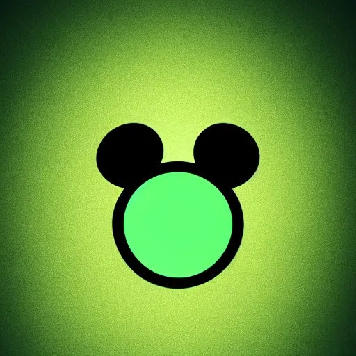 Image similar to silhouette of mickey mouse on a green background, 8 k